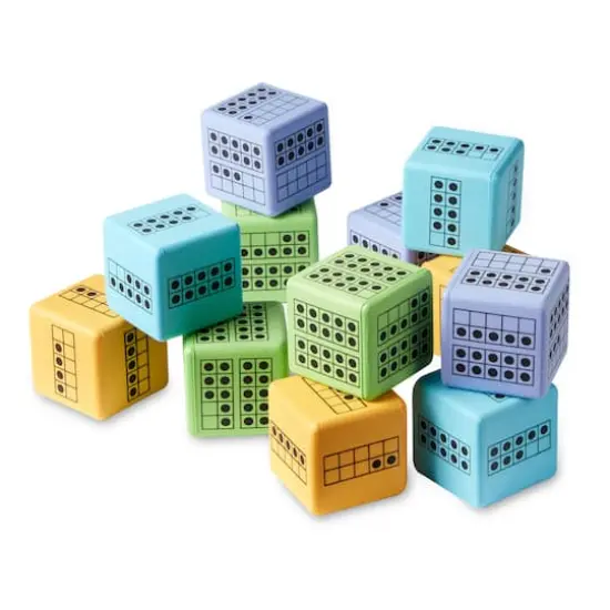 hand2mind&reg; Colorful Foam Ten-Frame Dice, 10ct. {3}