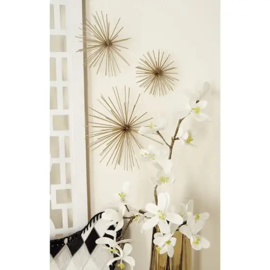 Gold Tin Contemporary Abstract Wall D&eacute;cor Set {4}
