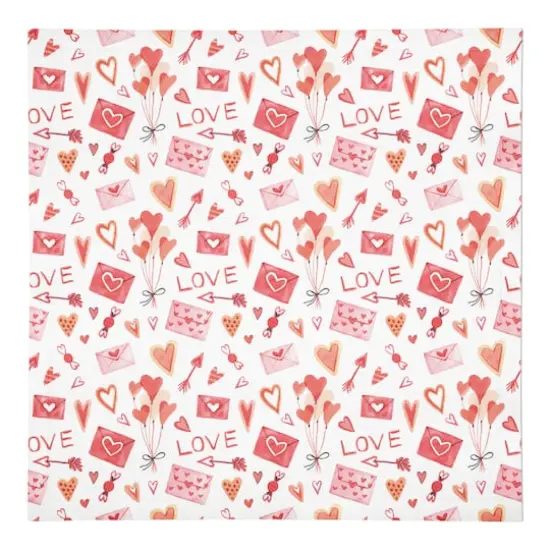 Valentine's Balloon & Note Beverage Napkin {1}