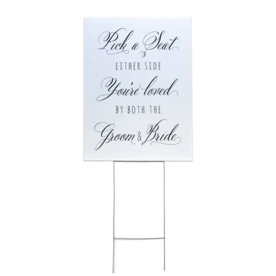 Hortense B. Hewitt Co.&trade; Pick a Seat Either Side Sign {1}