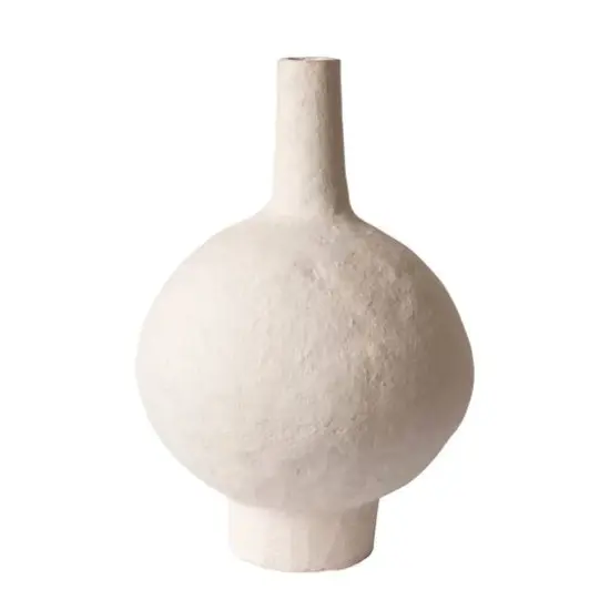 Hello Honey® 21" White Decorative Handmade Paper Mache Vase {1}