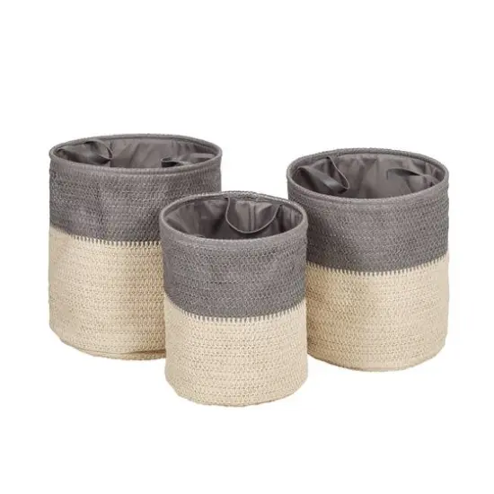 Honey Can Do Gray Flexible Laundry Basket Set {1}