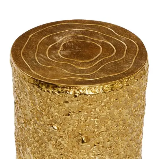 17" Gold Textured Contemporary Stool {5}