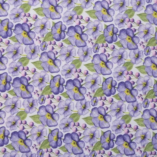 SINGER Packed Purple Blooms & Leaves Cotton Fabric {1}