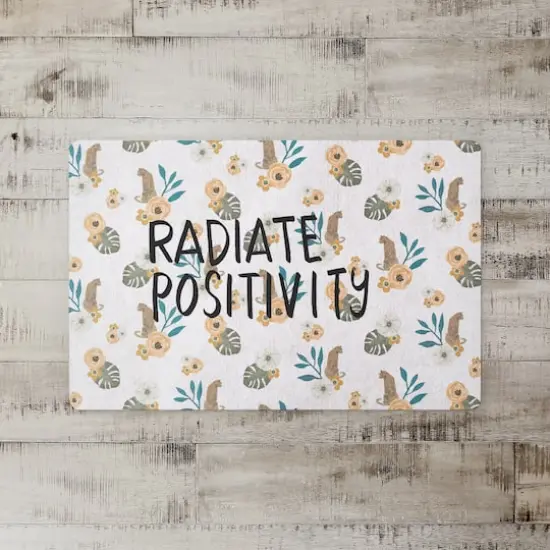 Radiate Positivity Tropical Jag Floor Mat White {3}