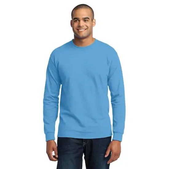 Port & Company&reg; Long Sleeve Adult T-Shirt Aquatic Blue {3}