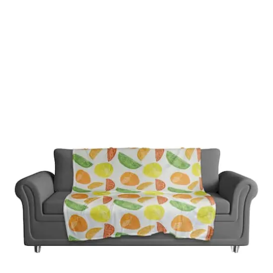 Citrus Fruit Pattern 50" x 60" Coral Fleece Blanket {4}