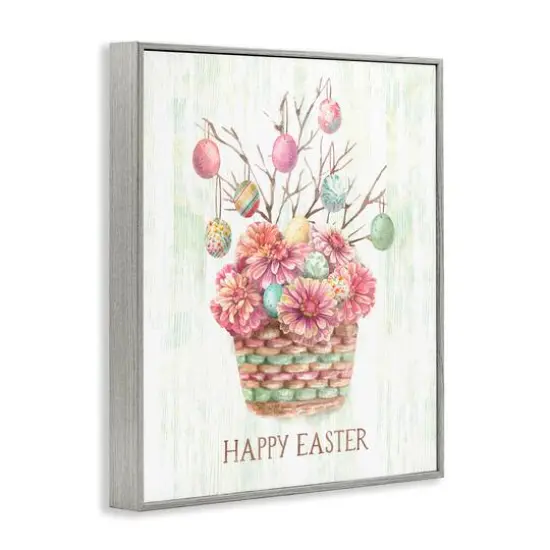 Stupell Industries Happy Easter Bouquet Framed Giclee Art Gray {4}