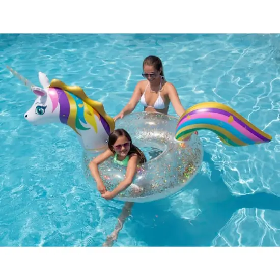 Swimline 5.6ft. LED Unicorn Glitter Ring {4}