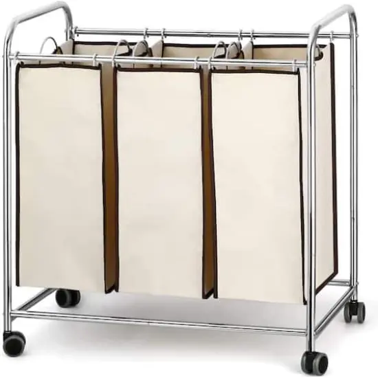 NEX&trade; 30" Chrome Removable 3-Bag Laundry Sorter {1}