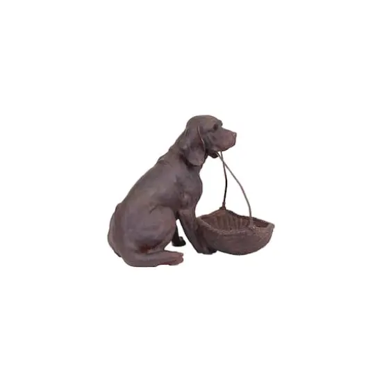 Hello Honey&reg; Resin Sitting Dog Holding Basket {5}