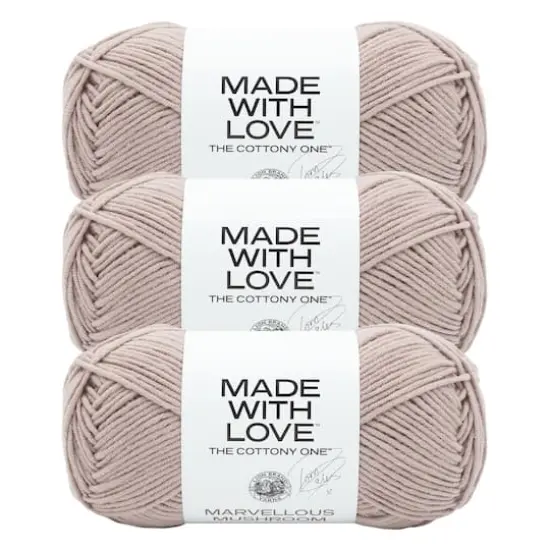 3 Pack Lion Brand&reg; Tom Daley Made with Love&trade; The Cottony One&trade; Yarn Marvellous Mushroom {1}