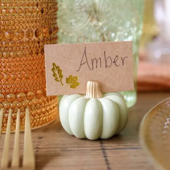 Kate Aspen&reg; Mini Green Pumpkin Place Card Holder Set {8}