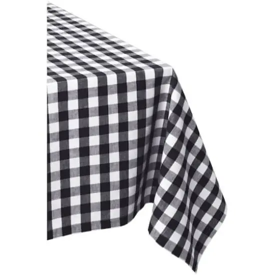 DII&reg; 84" Black & White Checkers Tablecloth {1}