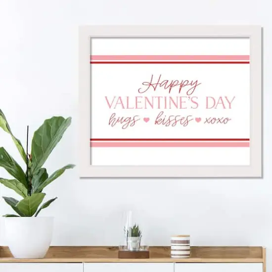16" x 20" Happy Valentine's Day White Framed Print Wall Art {4}