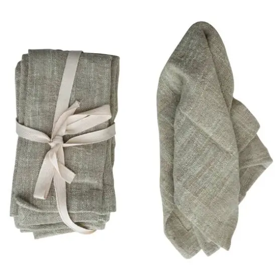 Hello Honey&reg; Sage Woven Cotton & Linen Napkins Set {1}