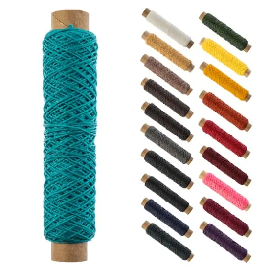Gudebrod 0.018" 3 Ply Waxed Thread Bobbin, 75ft. Turquoise {1}