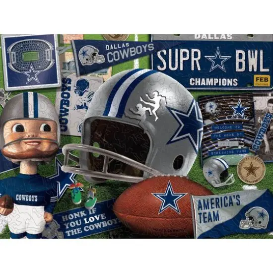 Retro Series Wooden Puzzle Dallas Cowboys {1}