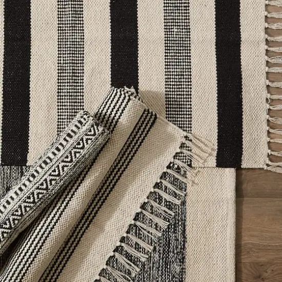 DII&reg; Black Dobby Stripe Hand-Loomed Rug, 2ft. x 3ft. {3}
