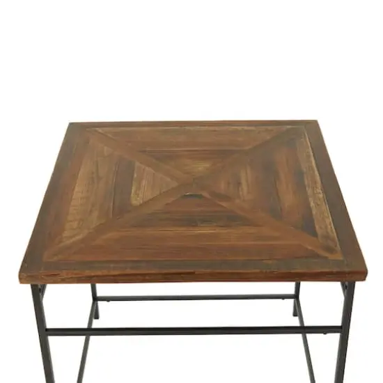 Brown Wood Rustic Accent Table 24" x 24" x 24" {4}