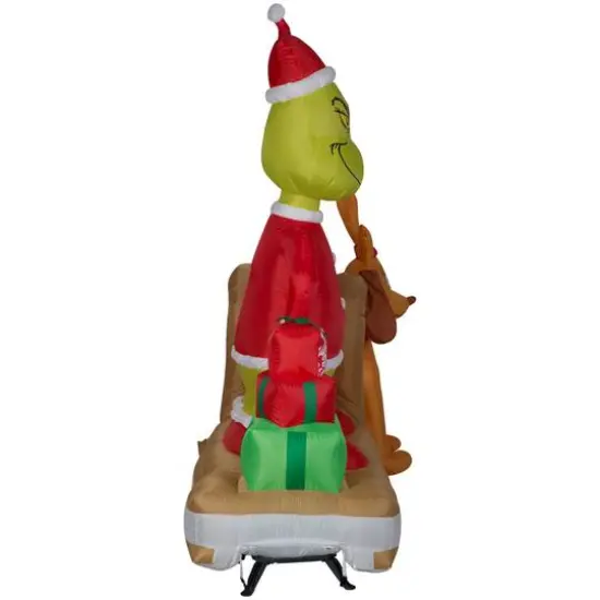 6ft. Airblown&reg; Inflatable Christmas Grinch & Max Sled Scene with Gift Stack {4}