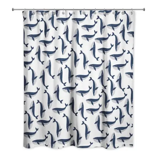 Whale Pattern 71" x 74" Shower Curtain {1}