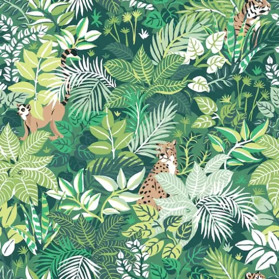 NuWallpaper PrintFresh Sage Tropical Oasis Peel & Stick Wallpaper {1}