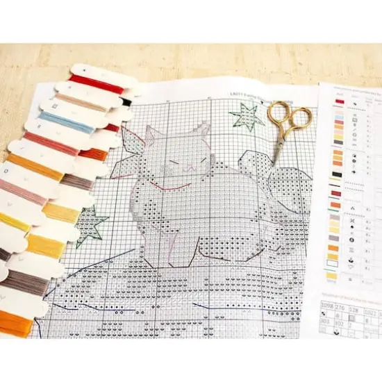 LetiStitch Eating Sleeping Stretching Counted Cross Stitch Kit {9}