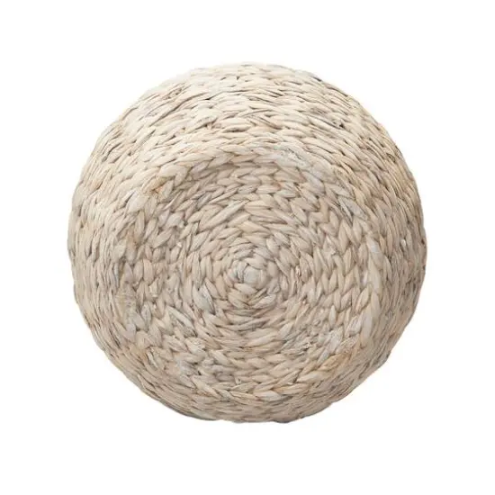 Household Essentials 19" Woven Hyacinth Storage End Table White {6}