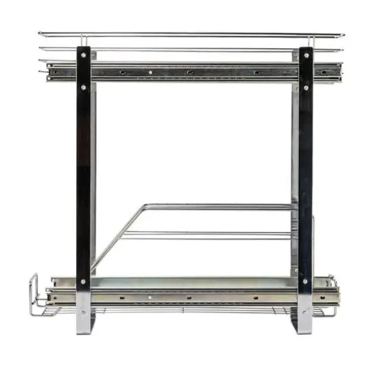 Household Essentials Glidez Chrome-Plated Steel 2-Tier Dual-Sliding Storage Organizer {11}