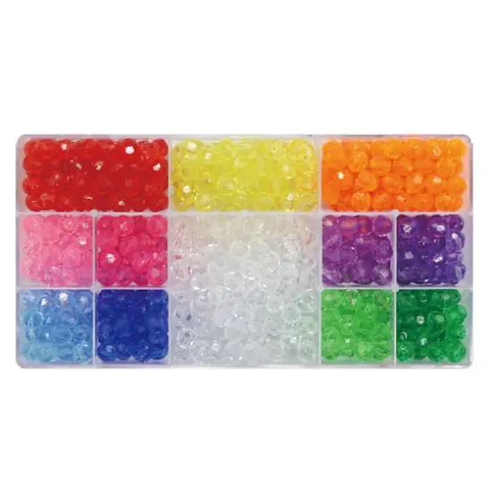 Multicolor Faceted Plastic Beads by Creatology&trade;, 9mm x 9.5mm {1}