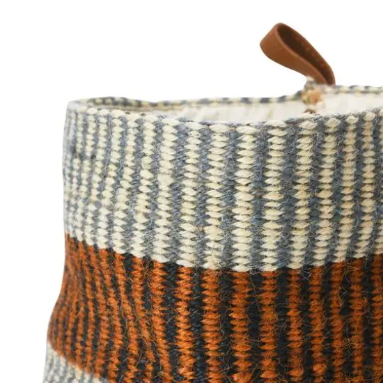 Hello Honey&reg; Rust Striped Woven Jute Basket with Liner Set {16}