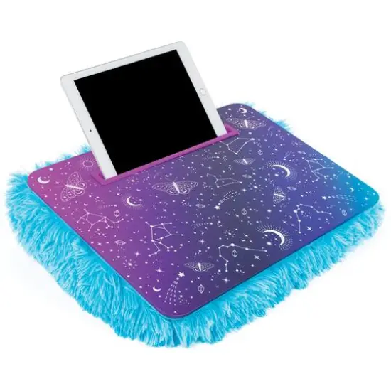 Make It Real&trade; 3C4G 12" x 17" Purple & Teal Celestial Deluxe Fur Lap Desk {5}