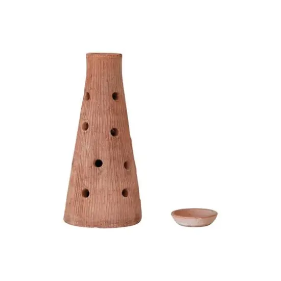 Hello Honey&reg; Handmade Vintage Reproduction Terra Cotta Mushroom Shaped Candle Holder {10}