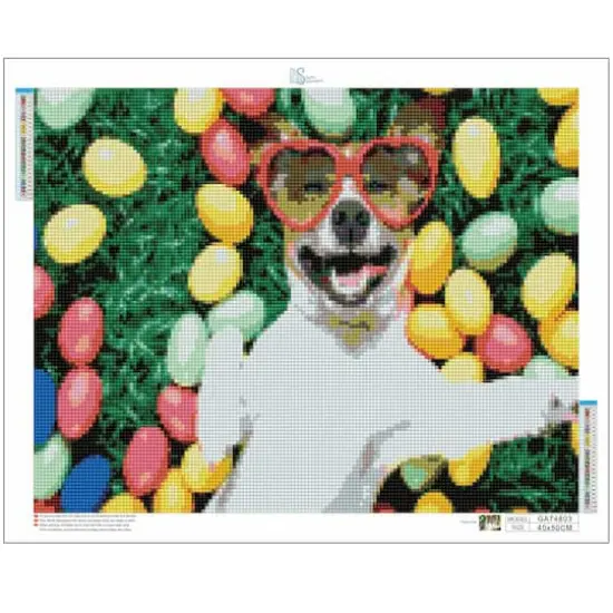 Sparkly Selections Easter Dog Diamond Painting Kit, Round Diamonds {3}