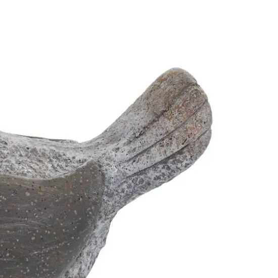 13" Gray Stone Country Bird Garden Sculpture Set {9}