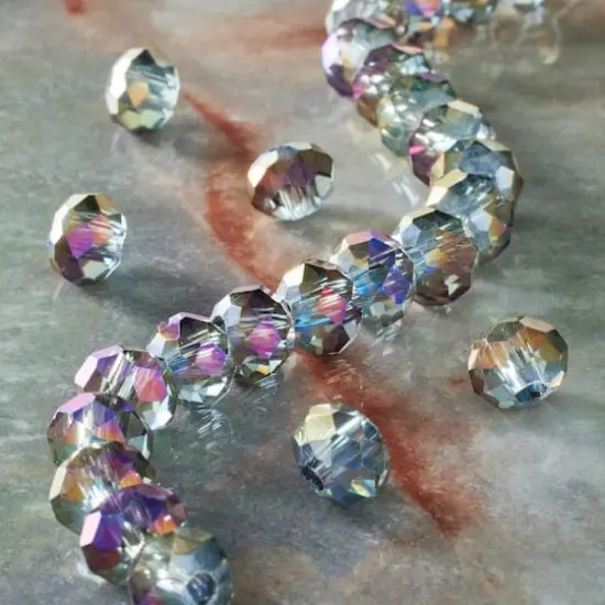 Gray Glass Faceted Rondelle Beads by Bead Landing&trade; {3}