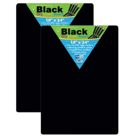 Flipside Products 18" x 24" Black Dry Erase Boards, 2ct. {1}