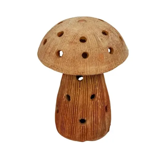 Hello Honey&reg; Handmade Vintage Reproduction Terra Cotta Mushroom Shaped Candle Holder {1}