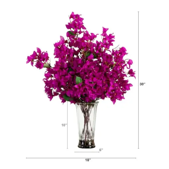 2.5ft. Purple Bougainvillea Arrangement in Glass Vase {6}