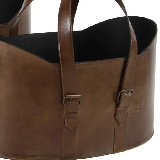 Brown Leather Vintage Magazine Holder Set {8}