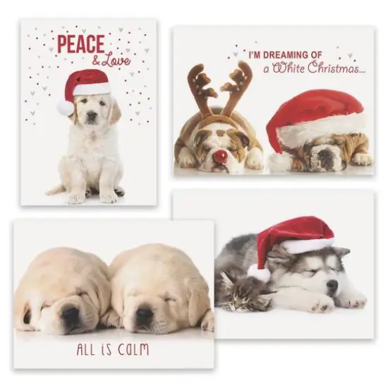 JAM Paper Puppy Love Holiday Assortment Cards & Matching Envelopes Set, 16ct. {1}
