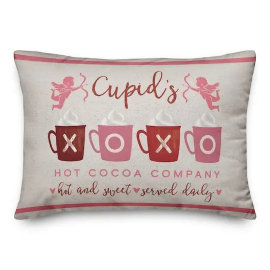 Cupids Hot Cocoa Throw Pillow, 14" x 20" {1}