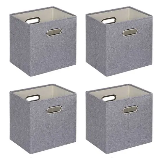 SunnyPoint 13" Storage Bin, 4ct. Gray {1}