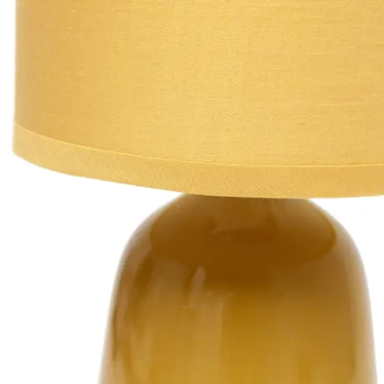 Simple Designs 10" Thimble Base Ceramic Table Lamp Mustard Yellow {7}