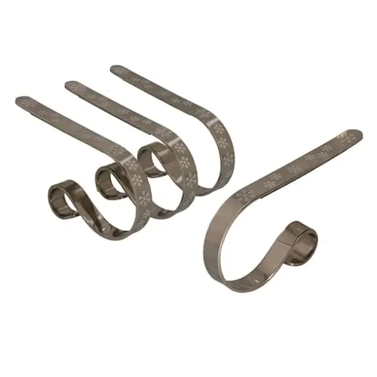 Original MantleClip&reg; Silver with White Snowflakes Stocking Holders, 4ct. {1}