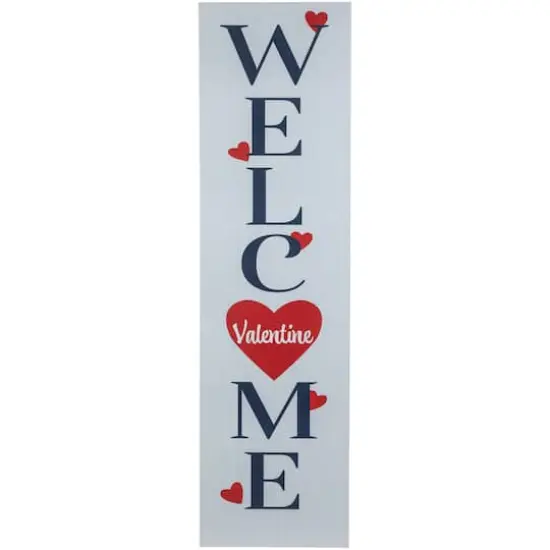 38" Valentine's Day Welcome Wooden Porch Board Sign {1}