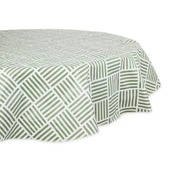 Artichoke Grid Vinyl Tablecloth 70" Round {1}