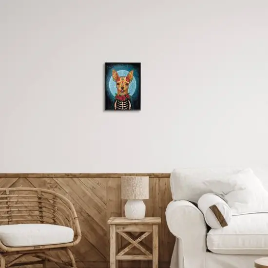 Stupell Industries Day of Dead Chihuahua Framed Giclee Art Black {3}