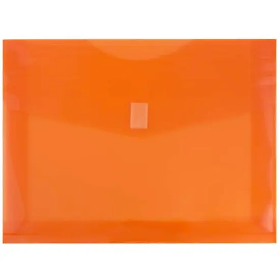 JAM Paper 9.75" x 13" Plastic Hook & Loop Closure Envelopes, 12ct. Orange {1}
